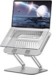 FUNINGEEK Laptop Stand for Desk, Laptop Riser Height Angle Adjustable, Ergonomic Aluminium Computer Stand Holder with Heat-Vent, Portable Foldable for MacBook/Notebook/PC/Tablet 10-17", Silver