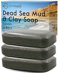 O Naturals 3pack Dea Sea Mud & Clay Soap - Natural Soap Bar -Body Soap Bars, Face Soap & Hand Soap - Shower Soap, Body Wash Bar - Gift for Women