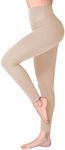 SINOPHANT Women's High Waist Opaque Leggings with Abdominal Control for Sports Yoga Gym, #1 Pack Khaki, S/M