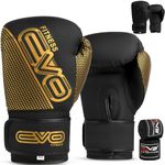 EVO Boxing Gloves (Black/Golden Matt, 10 OZ)