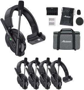 Accsoon Como Wireless Headset Intercom System Full Duplex 1.9GHz Communication 5 Headsets 1312ft/400m Range 10H Battery Noise Cancellation for Live Stage Performances Shows Filming Team Walkie Talkie