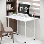 CATIVE Engineered Hard Wood Study Table Computer Desk Laptop Study Table for Office Home Workstation Writing Modern -Size-90L*60W*75H CM (2 Year Warranty) (White & White)