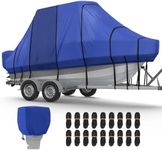 RVMasking T-Top Center Console Boat Cover,1400D Reinforced, 22'-24', Blue