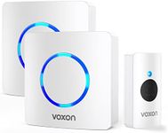 Wireless Doorbell, VOXON Waterproof Doorbells, Plug in Doorbell with 400M (1,300ft) Wireless Range, Door Chime Kit with 2 Receivers, LED Flash, 60 Melodies, 4 Level Volume