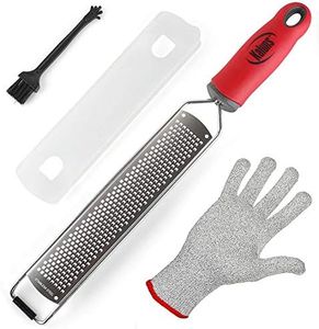 Kaluns Citrus Zester & Cheese Grater, Razor Sharp Stainless Steel Blade With Handle, Chocolate, Lemon Garlic, Fruits, Vegetables