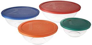 Pyrex 1086053 Smart Essentials 8-Piece Mixing Bowl Set with Colored Lids