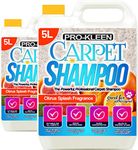 Pro-Kleen Professional Carpet & Upholstery Shampoo – Citrus Fragrance - High Concentrate Cleaning Solution - Suitable For All Machines - 10 Litres