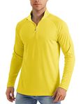 MAGCOMSEN Long Sleeve Polo Shirt Lightweight Men's Sun Shirts UV Protection Running Shirts for Men Long Sleeve SPF Athletic Shirts for Men Yellow