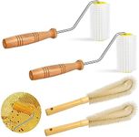 Elesunory 2Pcs Honey Extractor Uncapping Needle Roller Beekeeping Honey Extractor Tool Honey Extractor Equipment with Cleaning Brush for Honeycomb Honey Extracting Beekeeping Tool