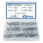 BESTYCHAO 52pcs Heavy Duty Zinc Plated Steel Hollow Wall Anchor Screws Set, Molly Bolt Hollow Drive for Drywall M4 M5 M6 Assortment Kit