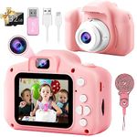 Texpot Kids Camera for Girls Kids Digital Camera, 1080P HD Portable Toddler Camera Kids Selfie Camera with 32GB SD Card, Toy Camera Christmas Birthday Gifts for 3-12 Year Old Girls Boys Children, Pink