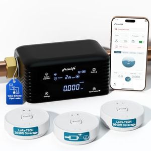 Frizzlife LPG365 Smart Water Monitor and Automatic Shutoff with 3 Leak Sensor- 0.01 GPM Ultrasonic Micro Leak Detection,Wi-Fi/APP Control,Temp+Flow Monitoring,24/7 Water Usage Reports,Fits 3/4" and 1"
