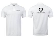 I AM ROMPER L0REAL Logo Printed Polo/Collar Half Sleeve T-Shirt for L0REAL Staff Employee Promotion T Shirt for Men and Women (in, Alpha, XL, White)