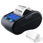 Helett H65C Portable Bluetooth Thermal Label Printer(2in1)with Receipt Printer 58mm(Max Printing Width 2Inch)Connect Android iOS Phone&Laptop(USB cable)203DPI Resolution with 250 label(1Year Warranty)