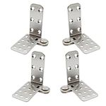 Nicerity 4Pcs Door Pivot Hinges Heavy Duty Hinges 180 Degree Shaft Stainless Steel Top and Bottom Set Pivot Hinge System (Silver)