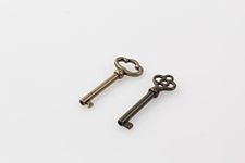 Generic Skeleton Key KY-2AB and KY-3AB Antique Brass Plated Hollow Barrel Old Keys for Cabinets, Doors, Cabinets etc