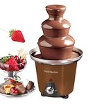 Nostalgia 3 Tier Electric Chocolate Fondue Fountain Machine for Parties - Melts Cheese, Queso, Candy, and Liqueur - Dip Strawberries, Apple Wedges, Vegetables, and More - 24-Ounce - Brown