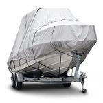 Budge 600 Denier Boat Cover fits Hard Top/T-Top Boats B-621-X6 (20' to 22' Long, Gray)