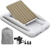 ELTOW Inflatable Toddler Travel Bed, Toddler Air Mattress with Sides, Kids Travel Bed with Pump and Carry Bag Included - Gray Chevron