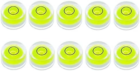 SIZIKJXGHWYI 10Pcs Small Circular Bubble Level 10x6mm Mini Round Bullseye Spirit Levels Measuring Tools