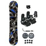 Symbolic Arctic 2022 Kids Snowboard & Bindings & Leash & Burton Decal Package (Bindings Black XS (fits 1-6 Kids), 130cm Snowboard)