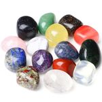 XIANNVXI 15Pcs 0.55lbs Healing Crystals Set Natural Gemstones Polished Reiki Tumbled Stones Bulk Crystals for Beginners Meditation Divination Decorative Stones