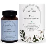 Earthful Multivitamin for Men | 100% Plant, Non-Synthetic | With Biotin, Iron, Zinc, Vitamin A, C, D3, K2 for Immunity, Hair, Skin & Bones - 60 Capsules