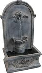 Sunnydaze 28-Inch Outdoor French-Inspired Flat Back Water Fountain - Glass Fiber Reinforced Concrete Construction