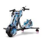 Uboard 3-Wheel Drifter with LED Lights and Bluetooth for Kids Ages 6+Years, Front Disc Brakes, 15 km/h Top Speed, 3-Hour Charge, 75 kg Weight Capacity (Camo Blue)