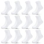 JOCMIC 12 Pack Toddler Kids Athletic Crew Socks Boys Girls School Sports Ankle Socks 4-6 Years