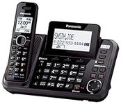 Panasonic 2-Line Cordless Phone System with 1 Handset - Answering Machine, Link2Cell, 3-Way Conference, Call Block, Long Range DECT 6.0, Bluetooth - KX-TG9541CB, Black