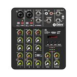 Audio Mixer,D Debra V4 4-channel DJ Mixer with MP3 USB Bluetooth, 48V Phantom Power, Sound Mixing Board for Live, Wedding, Party, Recording Broadcast (Black)