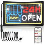 ILEDSHOW Huge Bright LED Sign, 15''x 7'' Pre-Made Animations & Text Programmable Led Car Sign, Open Sign, Scrolling Huge Bright Advertising Bluetooth APP Control LED Sign for Car| Store | Christmas