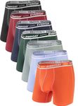 Separatec Men's Cotton Boxer Briefs Pouch Support Stretchy Underwear for a Week 7 Pack (XL,Multicolor)