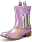 DREAM PAIRS Girls Cowgirl Cowboy Western Mid Calf Tassel Boots,Size 9 Toddler,PURPLE,SDBO2402K