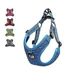 Suredoo No Pull Dog Harness Adjustable Breathable Reflective Lightweight Pet Vest Harness Front Clip Soft Mesh Padded Escape Proof Easy Control for Outdoor Walking Training (XS, Blue)