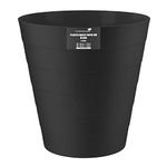 Homeshopa Plastic Waste Paper Bin, 6L Round Waste Basket Trash Can, Lightweight Rubbish Bin for Kitchen, Bedroom, Bathroom, Open-Top Design, Ourdoor Gargabe Container Dustbin (Black)