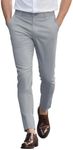 GINGTTO Mens Dress Pants Grey Slim Fit Chino Pants for Men Skinny Fit Stretch 32Wx32L
