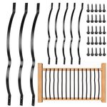 Senmit Metal Deck Balusters-Pack of 50 Metal Spindles for Deck Railing with Screws, 32-1/4"x1" Weather-Proof Powder Coated Metal Railings for Wood Deck & Composite Decks, Wavy