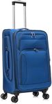 Aerostar Medium 26” Lightweight Softshell Expandable Suitcase, Integrated Combination Lock, 4 Wheels check in Luggage for 15 to 20kg (Royal Blue, 77 litres)