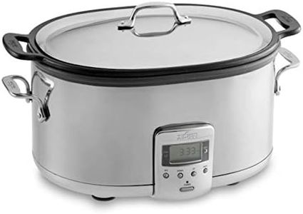 All-Clad Stainless Steel Electric Slow Cooker 7 Quart, Aluminum Insert, Programmable LCD Screen Digital Timer, SD700350, Silver