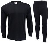 Gaffer Mens Thermal Sets Tops Bottoms T Shirt Long Johns Trousers Full Sleeve Tshirt Ski Wear Black Large
