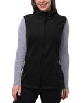 33,000ft Women's Fleece Gilets Lightweight Warm Ladies Vest Outerwear, Sleeveless Spring Jacket with Zip Up Pockets Black M/UK 12