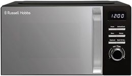 Russell Hobbs Digital Microwave 20L 800W in Black with 5 Power Levels, Pull Handle Door & Button Control, Clock & Timer, Automatic Defrost, Easy Clean, 8 Auto Cook Menus RHMD818B