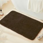 TECHMILLY Super Soft Shaggy Bath Mat, Absorbent Thick Non Slip Microfiber Bathroom Rugs, Quick Dry Machine Washable Bath Mat for Bathroom Floor, Bathtub and Shower 20"x32"