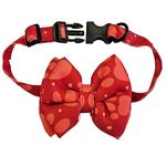 All For Fur Dog Bow Tie | Adjustable Collar Strap with D-Ring | Luxury Pet Accessories | Lightweight & Comfortable Bowtie for Dogs | Bow for Medium Dogs | Red Paws