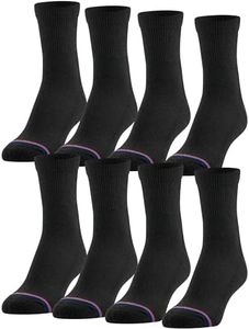 MediPeds Men's 8 Pack Diabetic Quarter With Non-binding Top casual socks, Black, 9/12