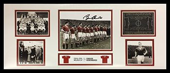 Allstarsignings Sir Bobby Charlton signed & framed United Busby Babes 30x12 inch storyboard photo with COA and proof