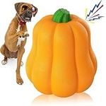 Pumpkin Squeaky Dog Toy for Medium & Large Breeds, Interactive Fetch & Chew Toy for Aggressive Chewers, Fun Halloween Theme for Playtime (Pumpkin)