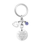 Appreciation Gifts 26 Initial Letter Key Chains Thanks for Women Leaving Gifts for Coworker Grateful Gifts for Women Teacher,Mum,Coach,Nurse,Professor,Royal Blue Crystal Key Chains (B)